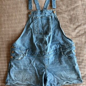 Light Blue Maternity Denim Overalls